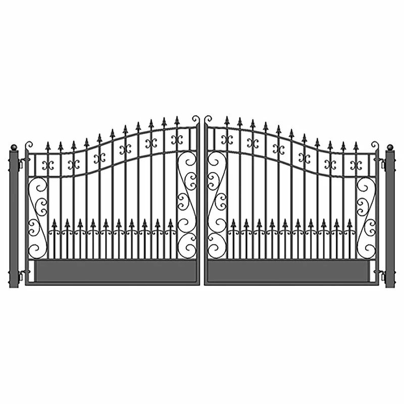 Aleko Products Aleko Iron Dual Swing Gate Venice Style