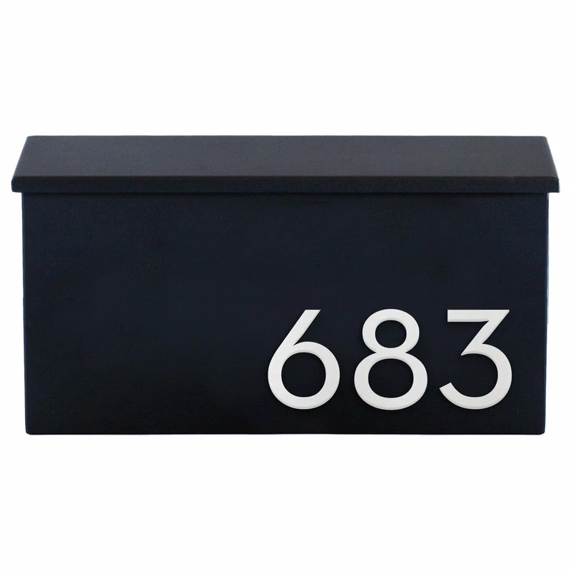 Modern Aspect The OG Wall Mounted Mailbox + House Numbers, Lock Included, Outgoing Flag, Black - Image 3