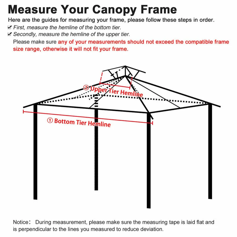 Yescom 10.6'x10.6' Gazebo Top Replacement For 2 Tier Summer Veranda Canopy - Image 3