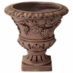 GDFStudio GDF Studio Porta Light Brown Roman Style Urn Planter