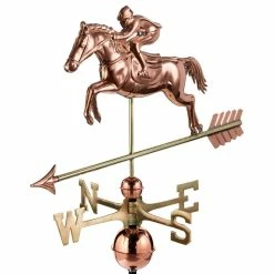 Good Directions, Inc. Jumping Horse And Rider Weathervane, Pure Copper
