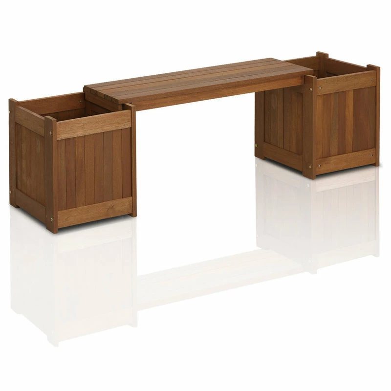 Furinno Tioman Hardwood Planter Box, Teak Oil - Image 2
