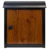 QualArc Winfield Leece Combo Locking Mailbox, Black/Wood