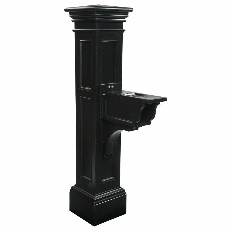 Mayne - Outdoor Products Of Distinction 13"W X 30"D X 64"H Liberty Mailbox Post, Black
