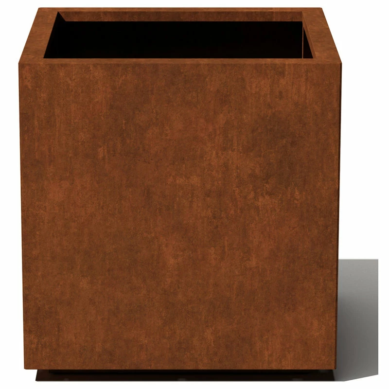 Veradek Metallic Series Corten Steel Cube Planter, Large