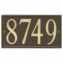 ART & ARTIFACT Custom Metal Address Plaque - Arched With Self-Stick Numerals - Bronze