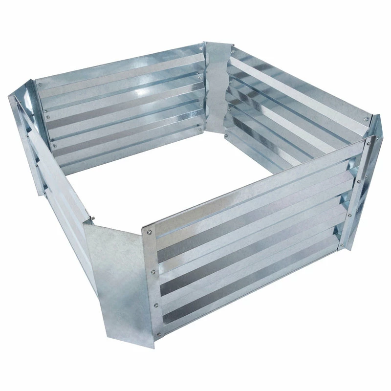 Pure Garden Raised Garden Bed Kit With Adjustable Galvanized Iron 23.5"Lx23.5"Wx12"H