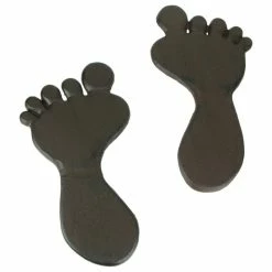 Zeckos Pair Of Cast Iron Footprint Stepping Stones Antique Finish
