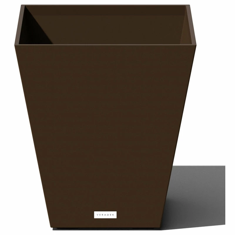 Veradek Nobleton Square Planter, Espresso, 18"