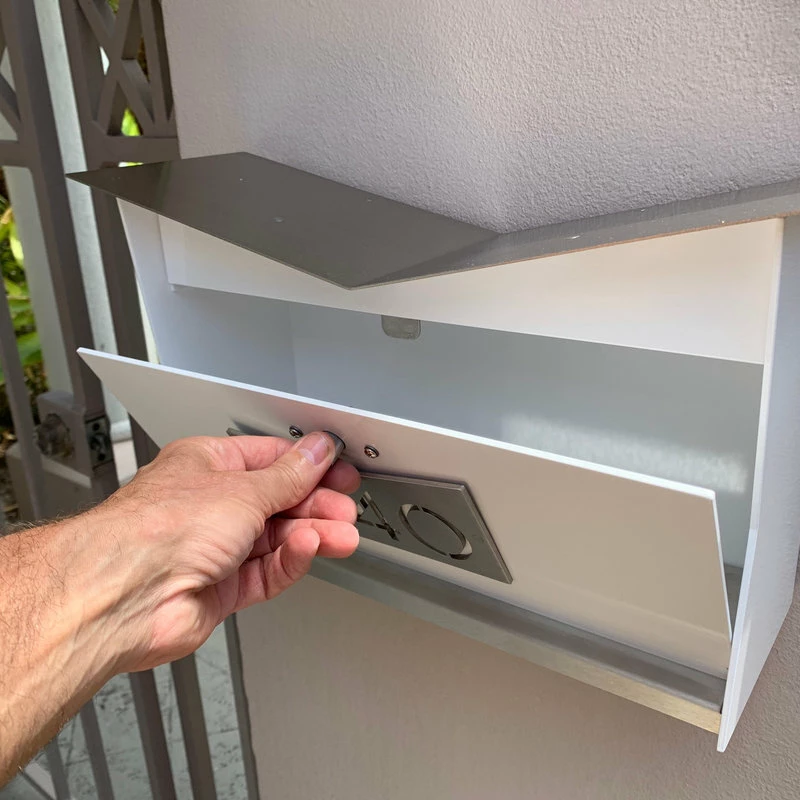 Tibor Inc / Tedstuff ButterFly Box: Contemporary, Modern, Wall-Mounted Mailbox, Black & Stainless - Image 3