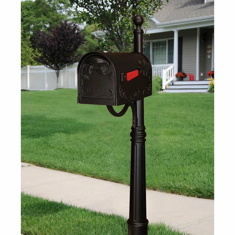 Special Lite Products Company Hummingbird Curbside Mailbox With Ashland Mailbox Post Unit, Swedish Silver 4 Special Lite Products Company Hummingbird Curbside Mailbox With Ashland Mailbox Post Unit, Swedish Silver - Image 2