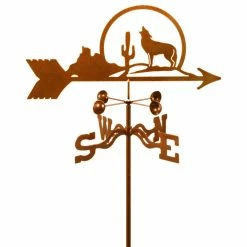 EZ Vane LLC Coyote With Cactus Weathervane With Roof Mount