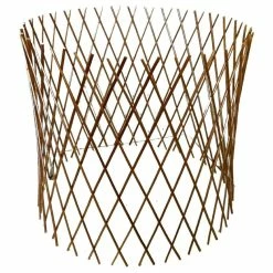 Master Garden Products Peeled Willow Circular Lattice Fence, Light Mohagany, 30"x60"