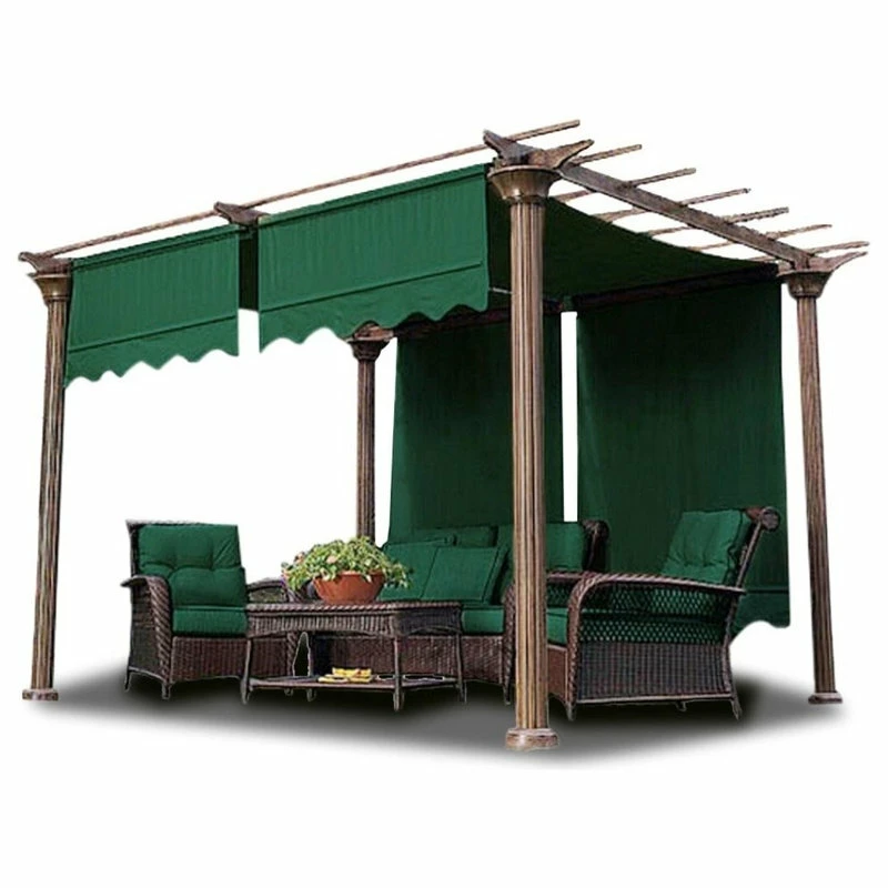 Yescom 15.5'x4' Pergola Canopy Replacement Cover With Valance, 2-Piece Set, Green - Image 3