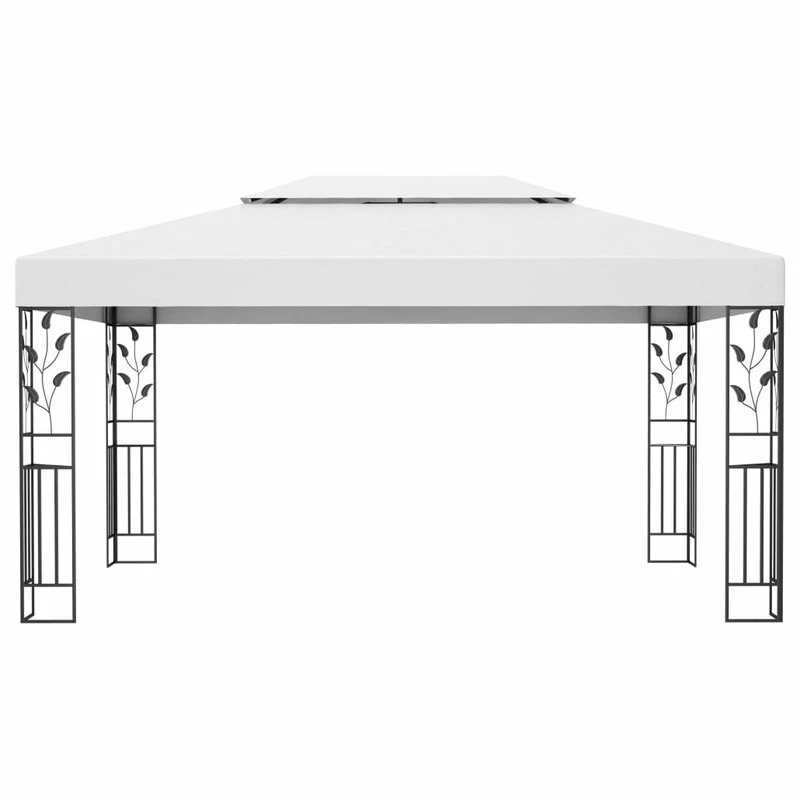 Vida XL International B.V. VidaXL Gazebo With Double Roof 9.8'x13.1' White Garden Outdoor Patio Sunshade - Image 3