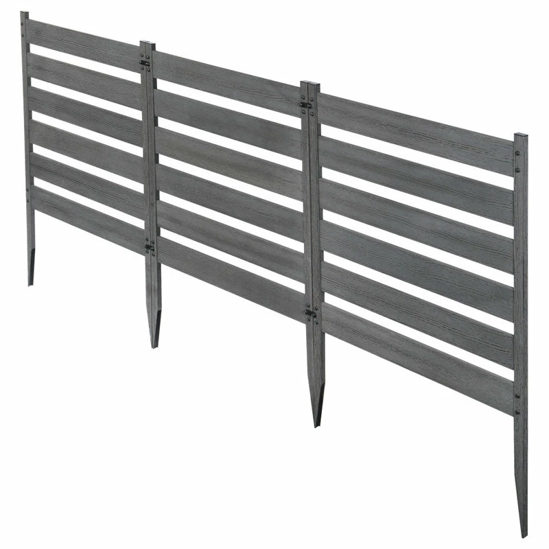 WamBam Fence Inc. No-Dig Charcoal WoodTek Vinyl Maui Garden Fence Kit (3 Panels) - Image 2