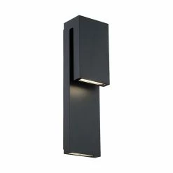 Modern Forms Double Down LED Outdoor Wall Sconce In Black