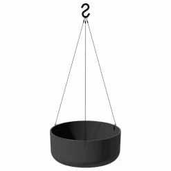 Veradek Pure Series Hanging Kona Bowl 14" Planter, Black