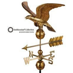 Good Directions, Inc. Smithsonian Eagle Weathervane, Pure Copper With Golden Leaf Finish By Good Dire