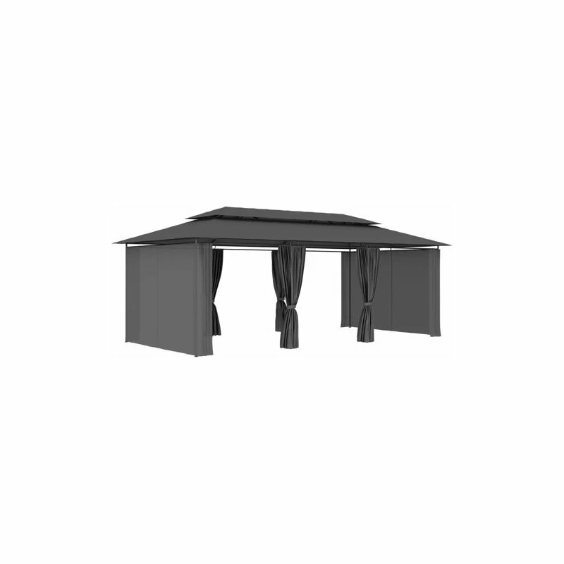 Vida XL International B.V. VidaXL Gazebo With Curtains Anthracite Garden Outdoor Patio Sunshade Partytent - Image 2