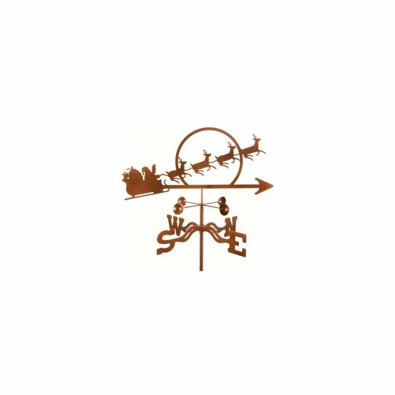 EZ Vane LLC Santa With Sleigh Weathervane With Post Mount