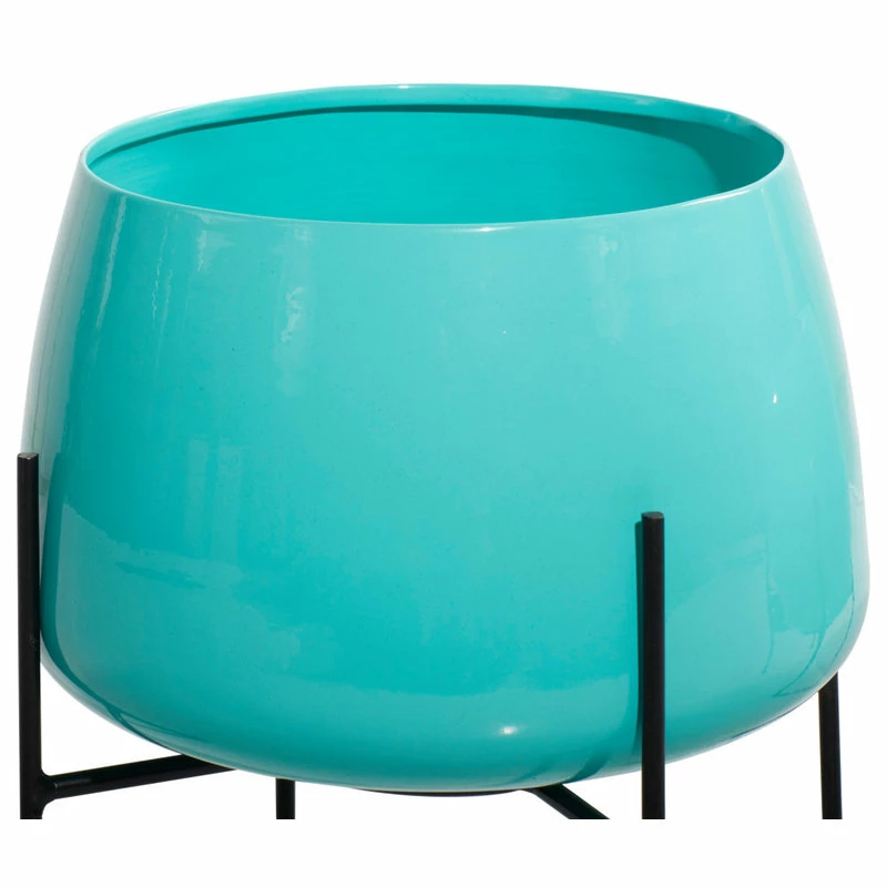 Brimfield & May Modern Teal Metal Planter 51973 6 Brimfield & May Modern Teal Metal Planter 51973 - Image 4