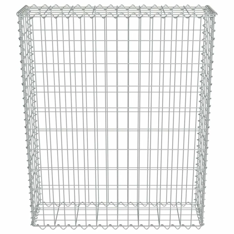 Vida XL International B.V. VidaXL Gabion Wall With Covers Galvanized Steel 31.5"x7.87"x39.4" Garden Fence - Image 3