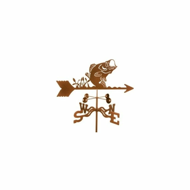 EZ Vane LLC Bass Fish Weathervane With 4 Sided Mount 3 EZ Vane LLC Bass Fish Weathervane With 4 Sided Mount