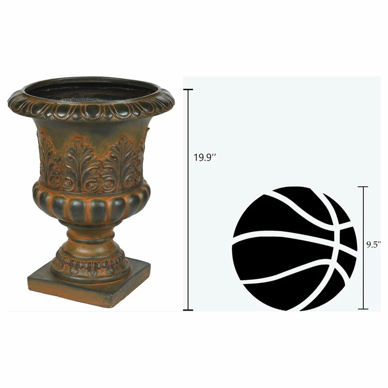 LuxenHome Weathered Decorative MgO Urn Planter - Image 6
