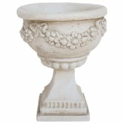 GDFStudio GDF Studio Nina Botanical Lightweight Concrete Chalice Decorative Urn Planter, A