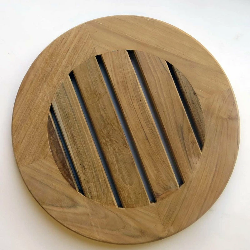 Master Garden Products Natural Round Teak Wood Garden Paver - Image 2