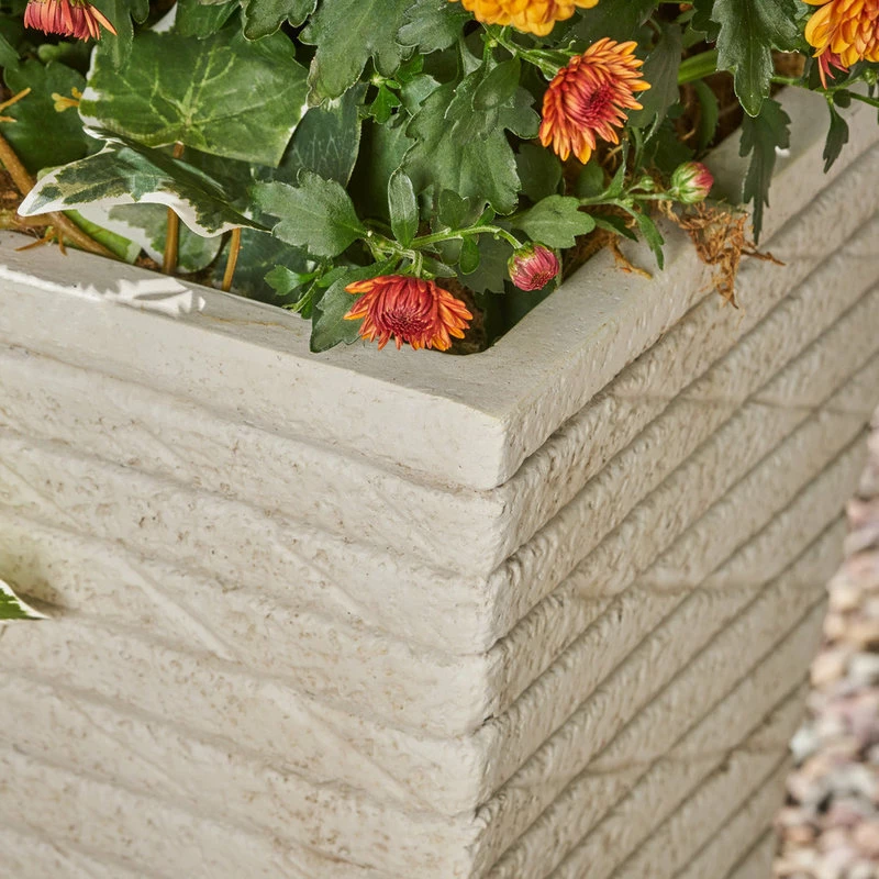 GDFStudio GDF Studio Hedy Square Lightweight Concrete Garden Decorative Urn Planter, Antiq - Image 3