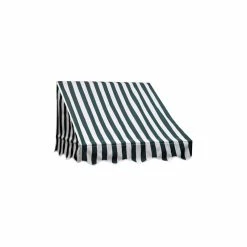 Aleko Products Window Awning Door Canopy, Green, White Stripes, 8'x2'