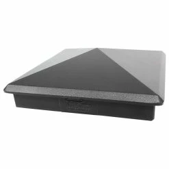 Decorex Hardware True 6"x6" Aluminium Pyramid Post Cap For Wood Posts, Black (DHPPC60)