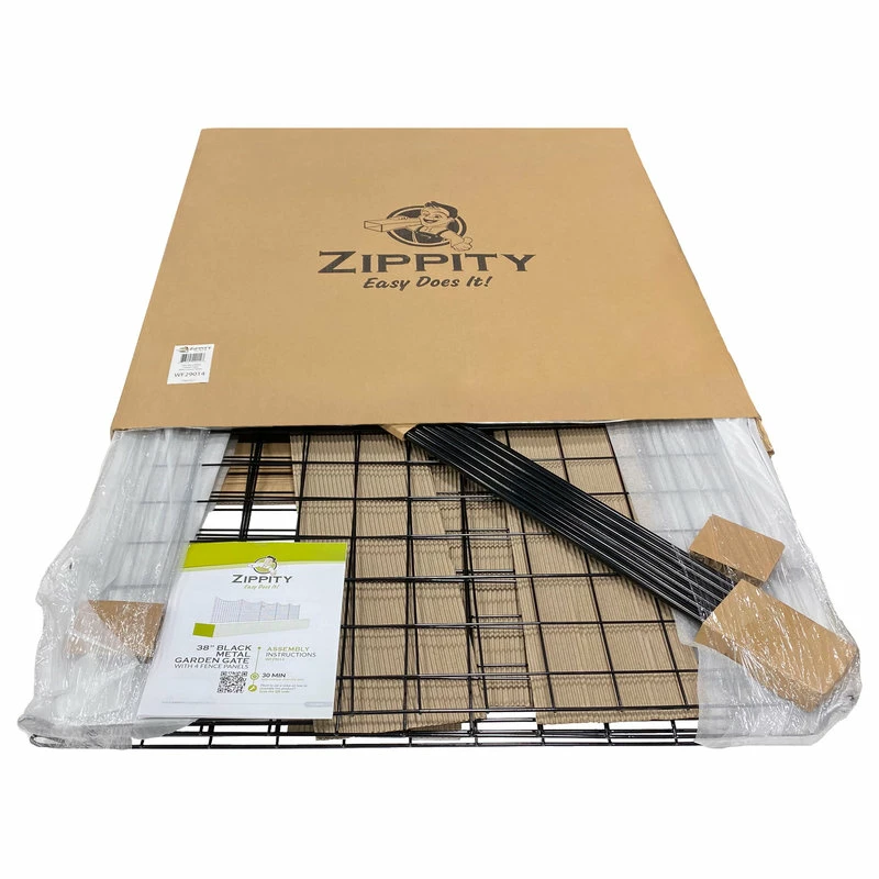 Zippity Ourdoor Products Black Metal Zippity Gate With 4-Fence Panels - Image 3