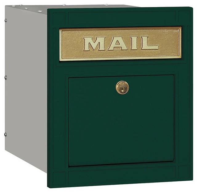 Salsbury Industries Locking Cast Aluminum Column Mailbox, Green