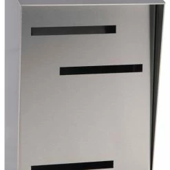 Mid Century Modern Mailbox, Vertical Large, Monochromatic, Stainless