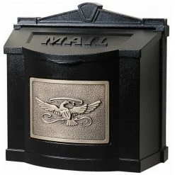 Gaines Mfg Wall Mount Mailbox, Black, Antique Bronze
