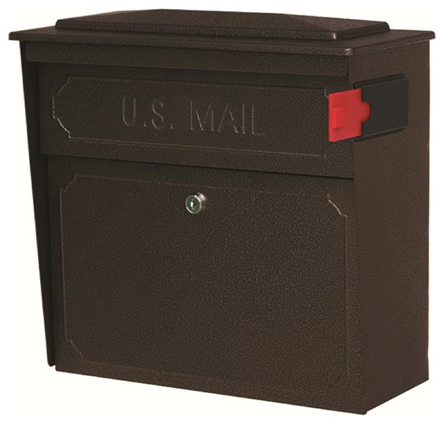 Mail Boss Townhouse Security Locking Wall Mount Mailbox, Bronze
