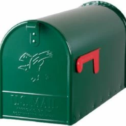 Solar Group Gibraltar E1600G00 Elite Post Mount Mailbox With Steel Latch, Large, Green