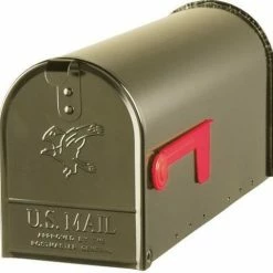 Solar Group Gibraltar E1100BZ0 Elite Post Mount Rural Mailbox, Standard Size T1, Bronze