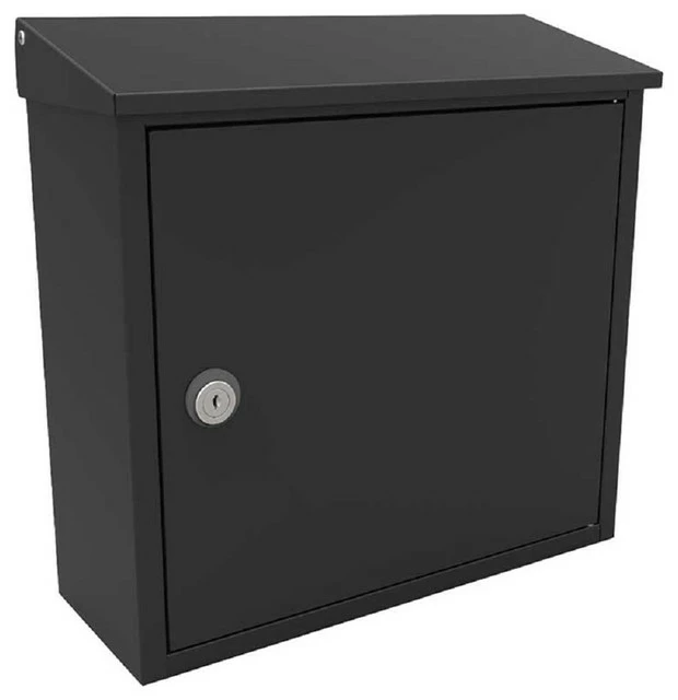 QualArc Allux 400 Top Loading Wall Mount Locking Mailbox - Black