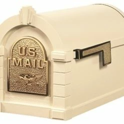 Gaines Mfg Keytone Series Mailbox, Almond, Almond/Polished Brass, Eagle
