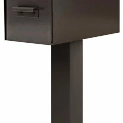 Modern Aspect Malone Post-Mounted Mailbox Optional Pole, Brown, Without Numbers