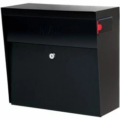 Mail Boss Metro Security Locking Wall Mount Mailbox, Black