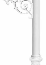 QualArc Lewiston Post Only-Support Bracket, Ornate Base, Pineapple Finial, White