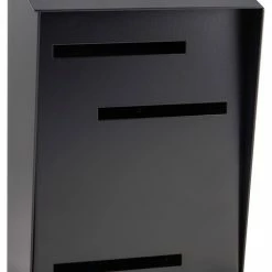 Mid Century Modern Mailbox, Vertical Large, Monochromatic, Black