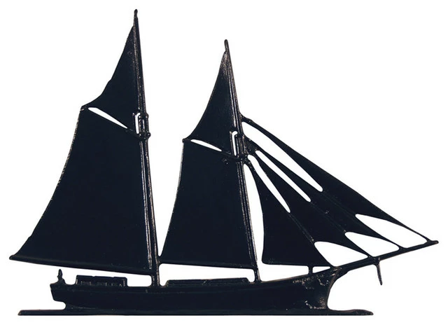 Whitehall Products 12 1/4"W X 9"H Schooner Mailbox Ornament, Black