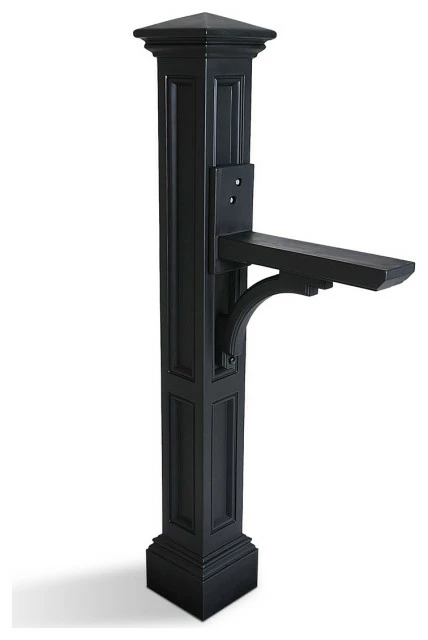 Mayne - Outdoor Products Of Distinction 8 1/2"W X 25 1/2"D X 58"H Charleston Mailbox Post, Black