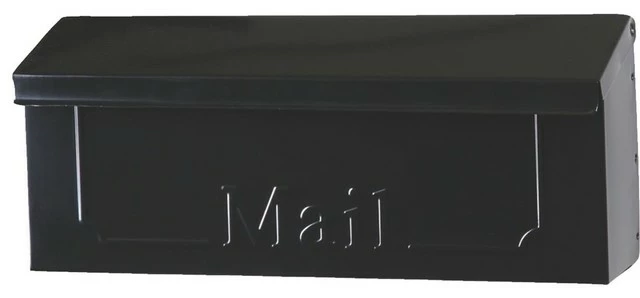 Solar Group Gibraltar THHB0001 Horizontal Wall Mount Mailbox, Galvanized Steel, Black